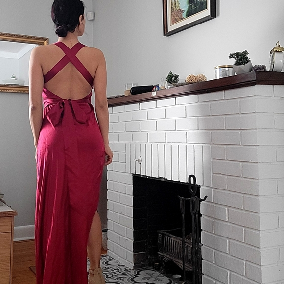 Michelle Mason silk dress size 8 color red - Picture 8 of 9